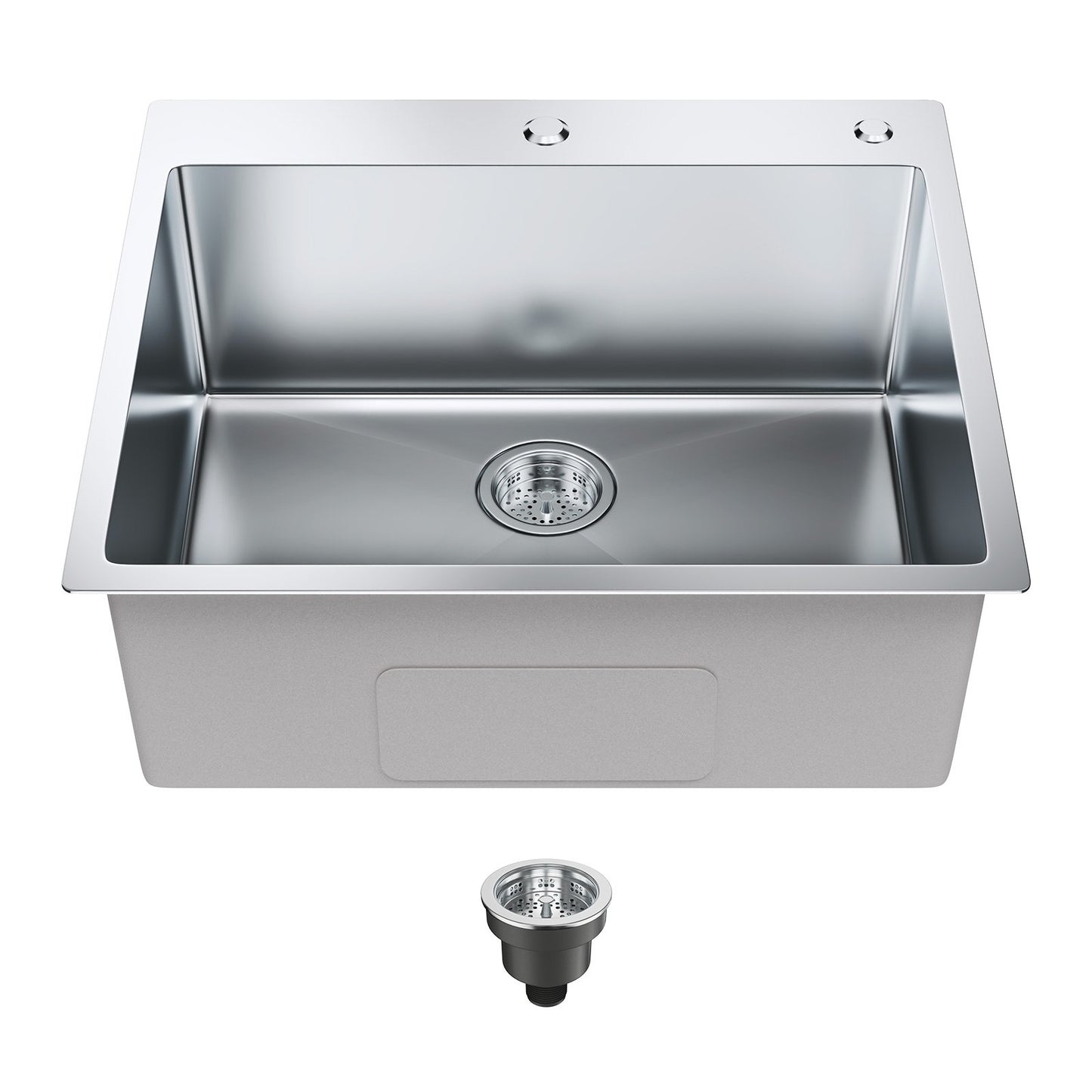 VEVOR Kitchen Sink, 304 Stainless Steel Drop-In Sinks, Top Mount Single Bowl Basin