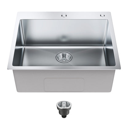VEVOR Kitchen Sink, 304 Stainless Steel Drop-In Sinks, Top Mount Single Bowl Basin