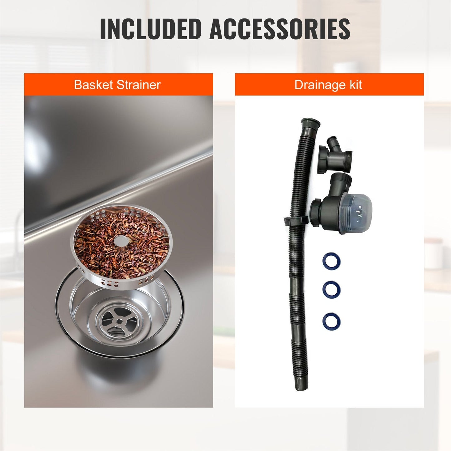 Stainless Steel Undermount Single Bowl Kitchen Sink with Accessories, 0.76m