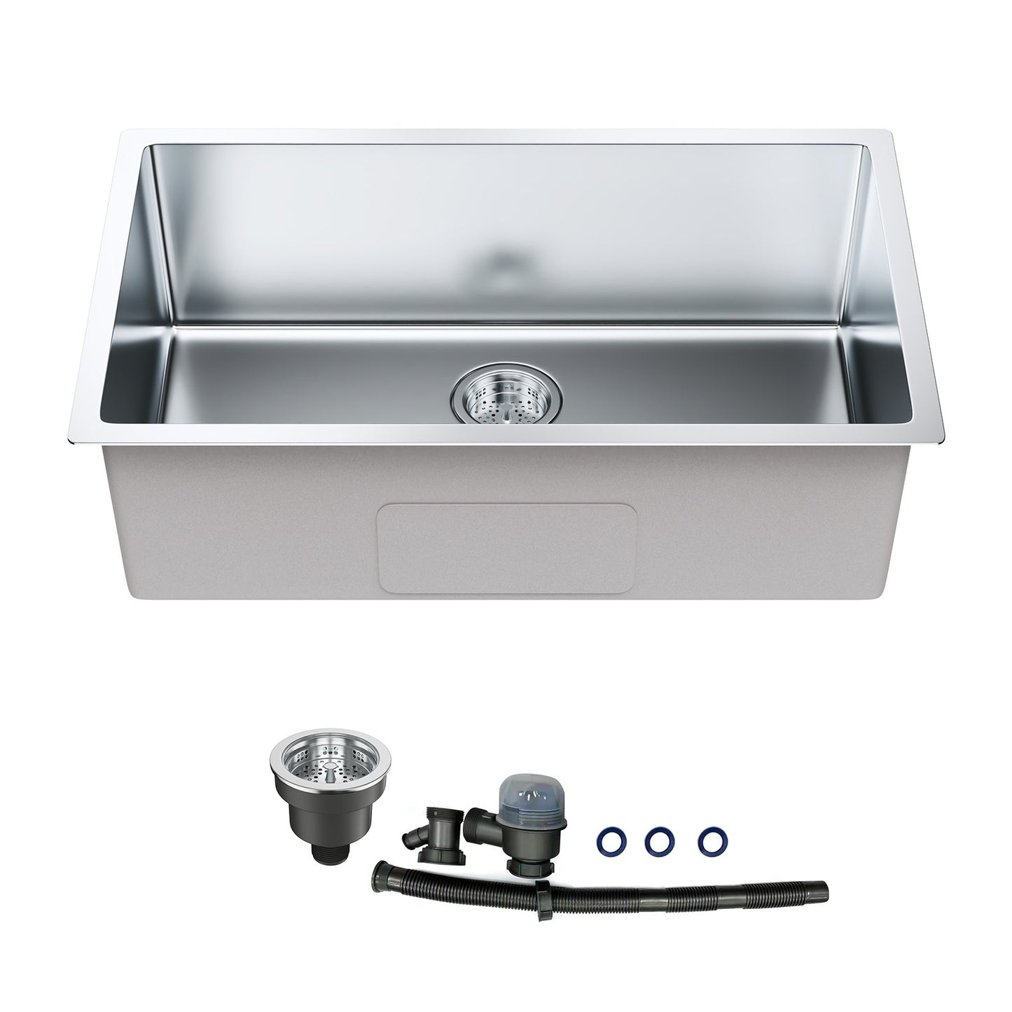 VEVOR Kitchen Sink, 304 Stainless Steel Drop-In Sinks, Undermount Single Bowl Basin