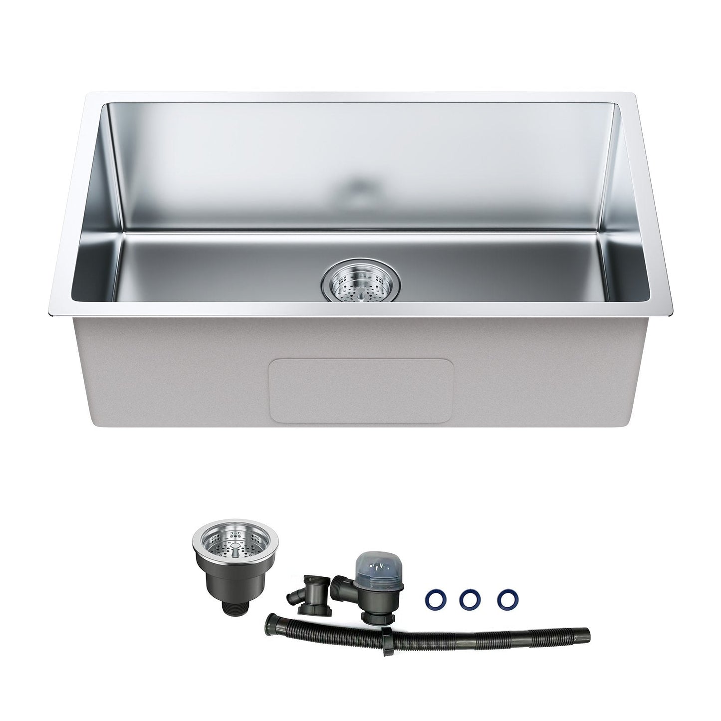 Stainless Steel Undermount Single Bowl Kitchen Sink with Accessories, 0.76m