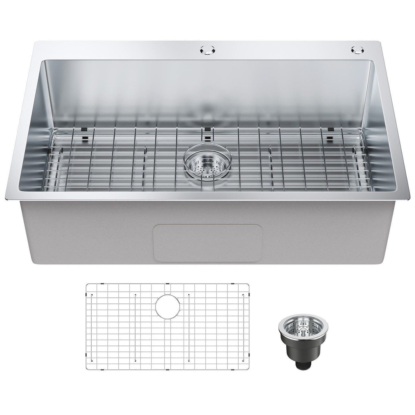 VEVOR Kitchen Sink, 304 Stainless Steel Drop-In Sinks, Top Mount Single Bowl Basin