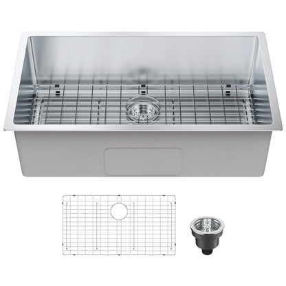 VEVOR Kitchen Sink, 304 Stainless Steel Drop-In Sinks, Undermount Single Bowl Basin
