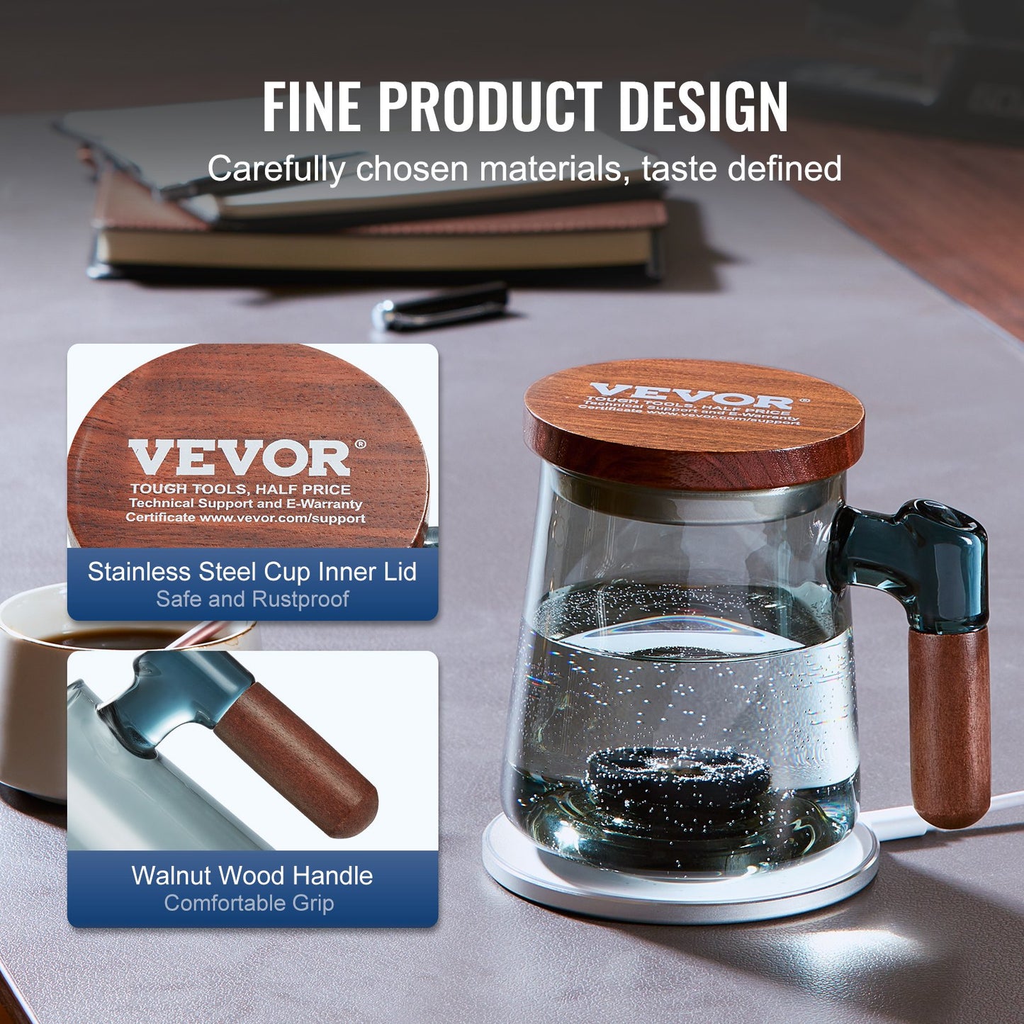 VEVOR Hydrogen Water Cup, 400 ml / 14.1 oz Hydrogen Generator, SPE Technology Portable