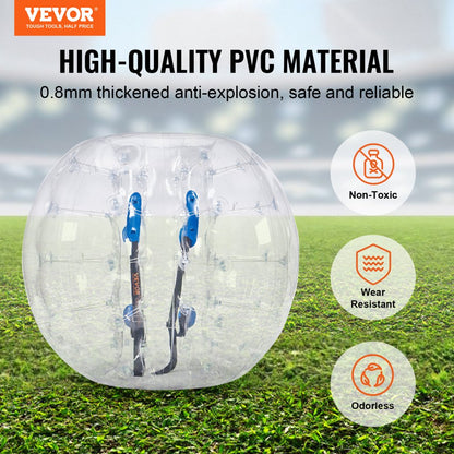VEVOR Inflatable Bumper Ball 1-Pack, 4FT/1.2M Body Sumo Zorb Balls for Teen & Adult, 0.8mm Thick PVC Human Hamster Bubble Balls for Outdoor Team Gaming Play, Bumper Bopper Toys for Garden, Yard, Park