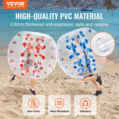 VEVOR Inflatable Bumper Balls 2-Pack, 4FT/1.2M Body Sumo Zorb Balls for Teen & Adult,