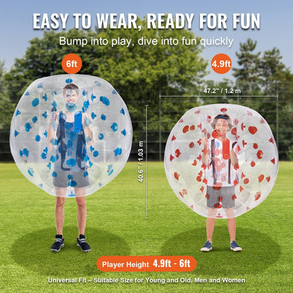 Inflatable Bumper Balls 2-Pack, 1.2m Sumo Zorb for Teens & Adults, Outdoor Fun