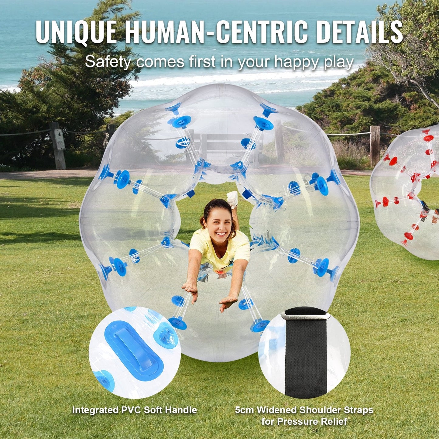 Inflatable Bumper Balls 2-Pack, 1.2m Sumo Zorb for Teens & Adults, Outdoor Fun