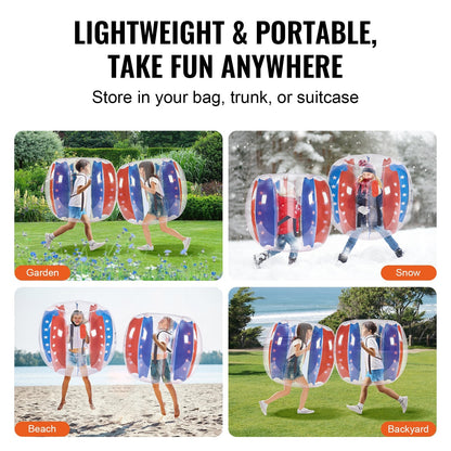 Inflatable 1.2M Sumo Zorb Balls for Kids & Teens, 2-Pack Bumper Bubble Toys
