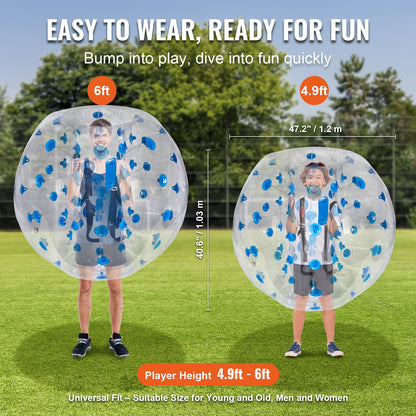 VEVOR Inflatable Bumper Ball 1-Pack, 4FT/1.2M Body Sumo Zorb Balls for Teen & Adult,