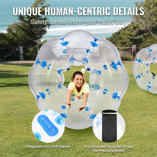 Inflatable 1.2M Bumper Ball for Teens & Adults - Outdoor Fun & Easy Storage
