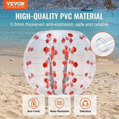 Inflatable Bumper Ball 1-Pack, 4FT/1.2M Body Sumo Zorb Balls for Teen & Adult, 0.8mm Thick PVC Human Hamster Bubble Balls for Outdoor Team Gaming Play, Bumper Bopper Toys for Garden, Yard, Park