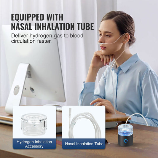 Portable 0.23L Hydrogen Water Maker with Nasal Inhalation & Self-Cleaning