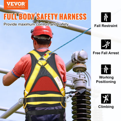 Full Body Safety Harness with Padding & Quick Connect Buckles (M)