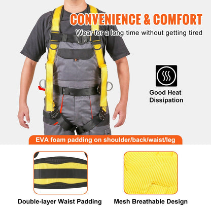 Full Body Safety Harness with Padding & Quick Connect Buckles (M)