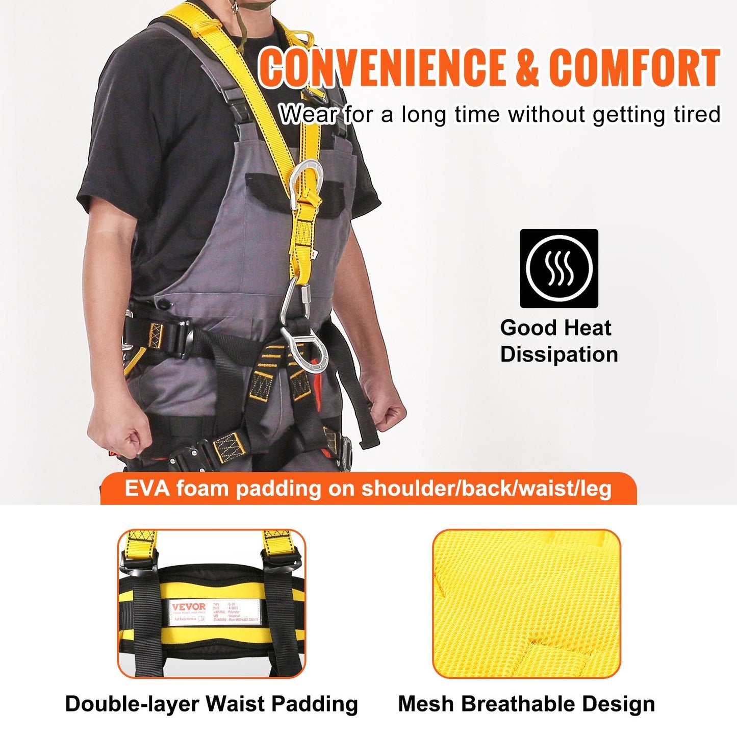 Universal Full Body Safety Harness with Padding, 154 kg Capacity, Quick Connect