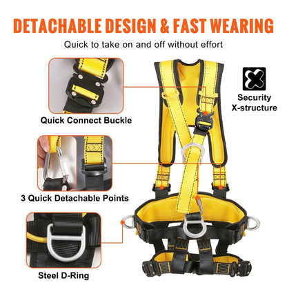 Universal Full Body Safety Harness with Padding, 154 kg Capacity, Quick Connect