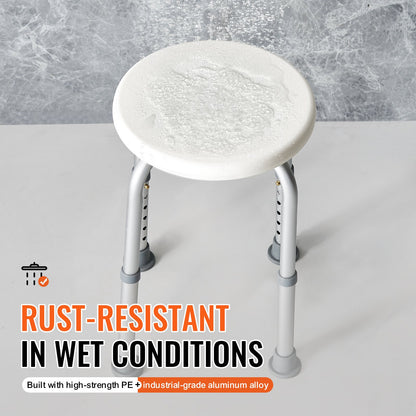 VEVOR Shower Chair for Inside Shower, Adjustable Height Shower Stool, Non-Slip Bench