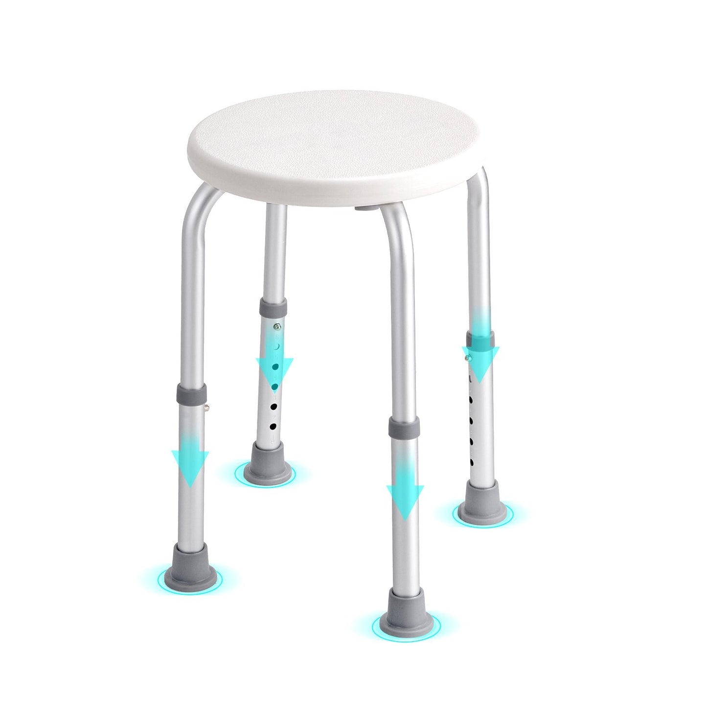 Adjustable Shower Stool for Elderly, 136 kg Capacity, Non-Slip Bath Seat