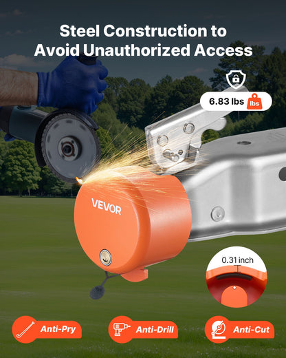 Trailer Lock, Fits 47.5, 50.6 & 58.6 mm Straight Tongue Ball Couplers, Heavy Duty Hitch Lock with 4 Keys Secures Security Chains, Anti-Theft RV Trailer Locks for RV, Trailer, Boat