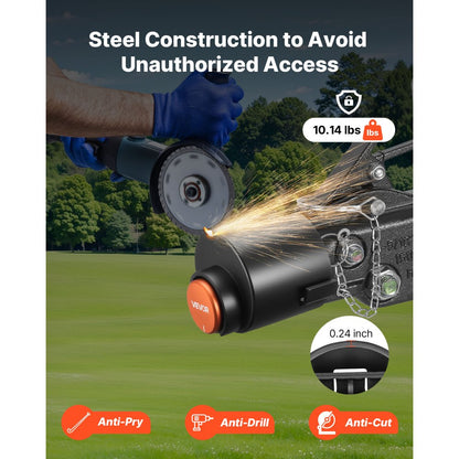 Trailer Coupler Lock Fits 58.6 mm Couplers Heavy Duty Trailer Lock