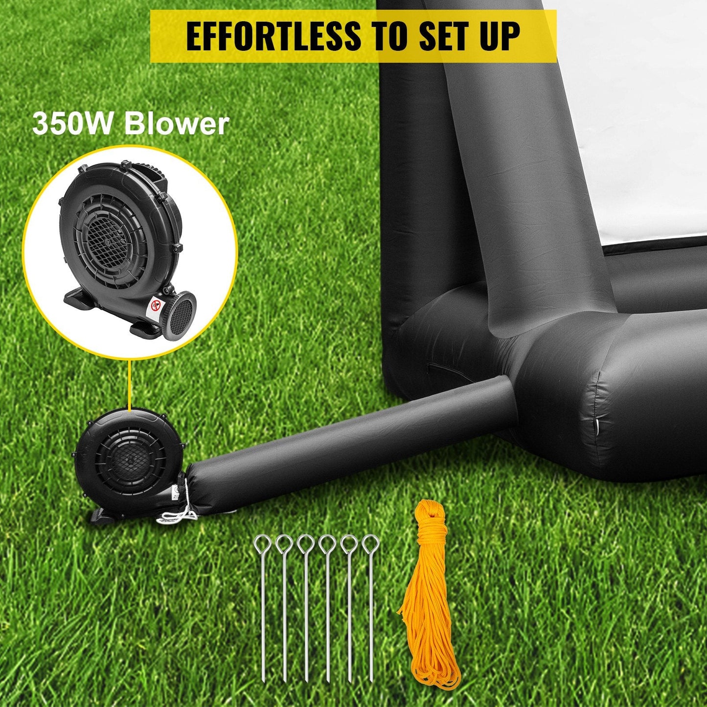 6x4m Inflatable Outdoor Movie Screen with Blower, Dual Projection Capability