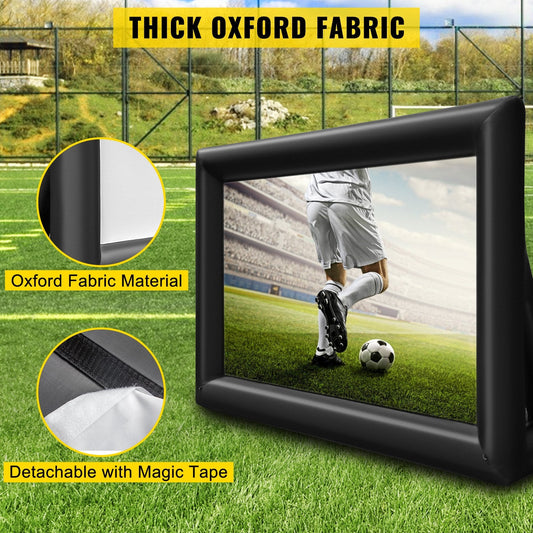6x4m Inflatable Outdoor Movie Screen with Blower, Dual Projection Capability