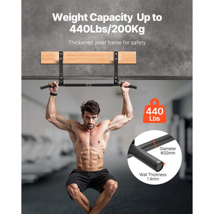VEVOR Joist Mount Pull Up Bar Ceiling Mounted Chin Up Bar Heavy Duty Home Gym