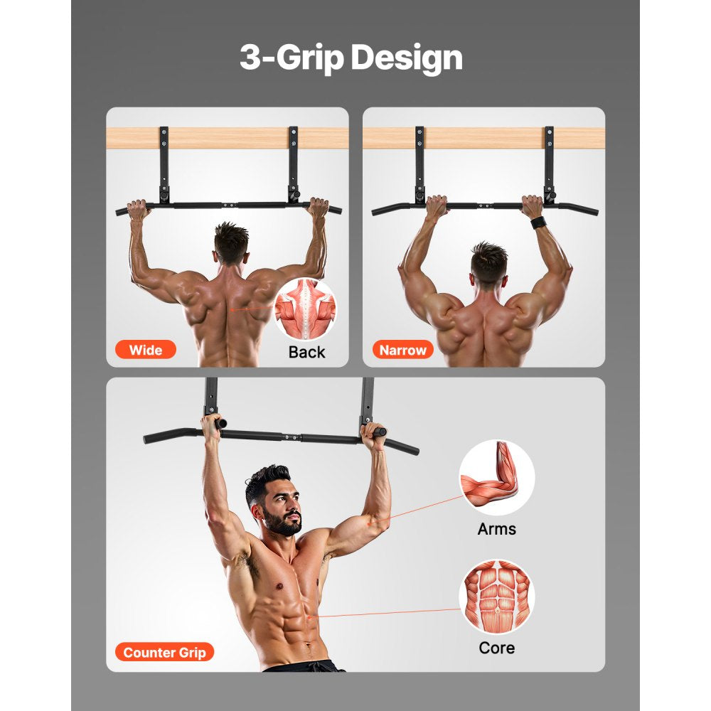 VEVOR Joist Mount Pull Up Bar Ceiling Mounted Chin Up Bar Heavy Duty Home Gym