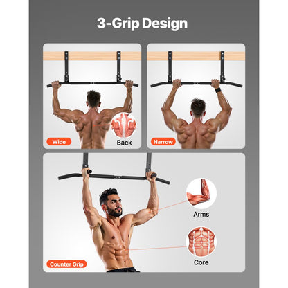 VEVOR Joist Mount Pull Up Bar Ceiling Mounted Chin Up Bar Heavy Duty Home Gym
