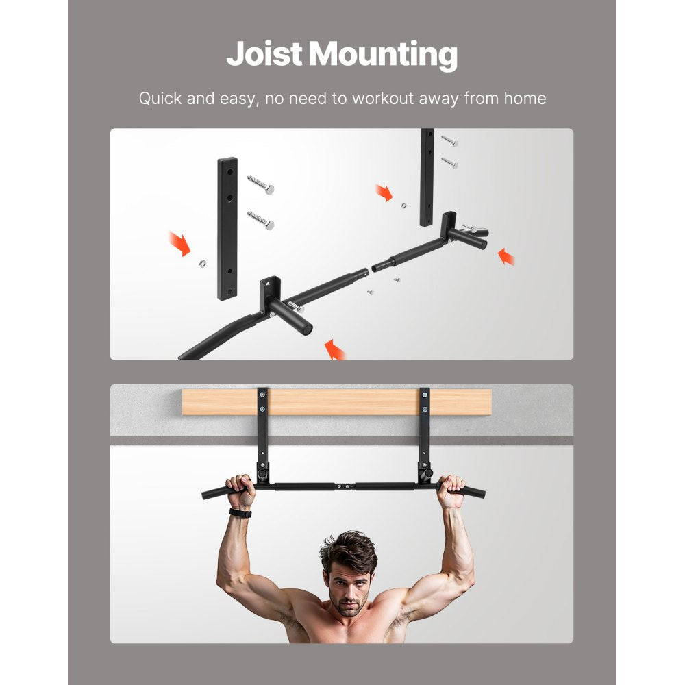 VEVOR Joist Mount Pull Up Bar Ceiling Mounted Chin Up Bar Heavy Duty Home Gym