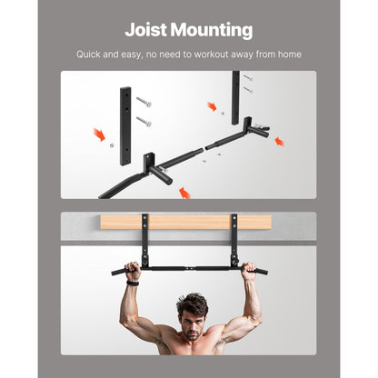VEVOR Joist Mount Pull Up Bar Ceiling Mounted Chin Up Bar Heavy Duty Home Gym