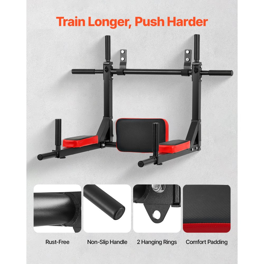 VEVOR Multifunctional Pull Up Bar Wall Mounted Chin Up Bar Dip Station Home Gym