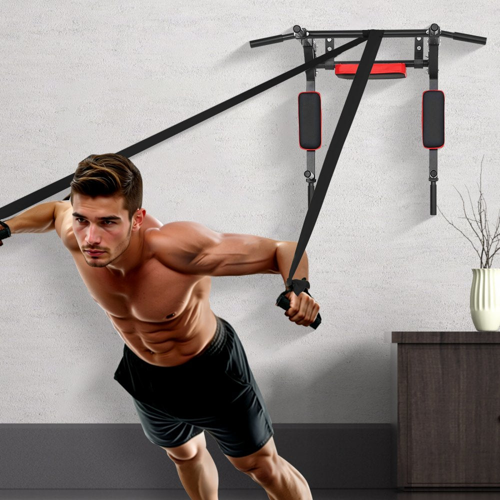 VEVOR Multifunctional Pull Up Bar Wall Mounted Chin Up Bar Dip Station Home Gym