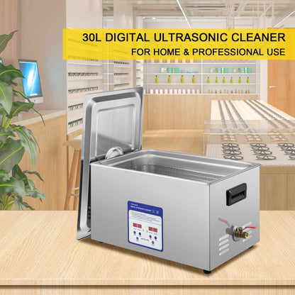 30L Digital Ultrasonic Cleaner with 40kHz Frequency, Heater & Timer