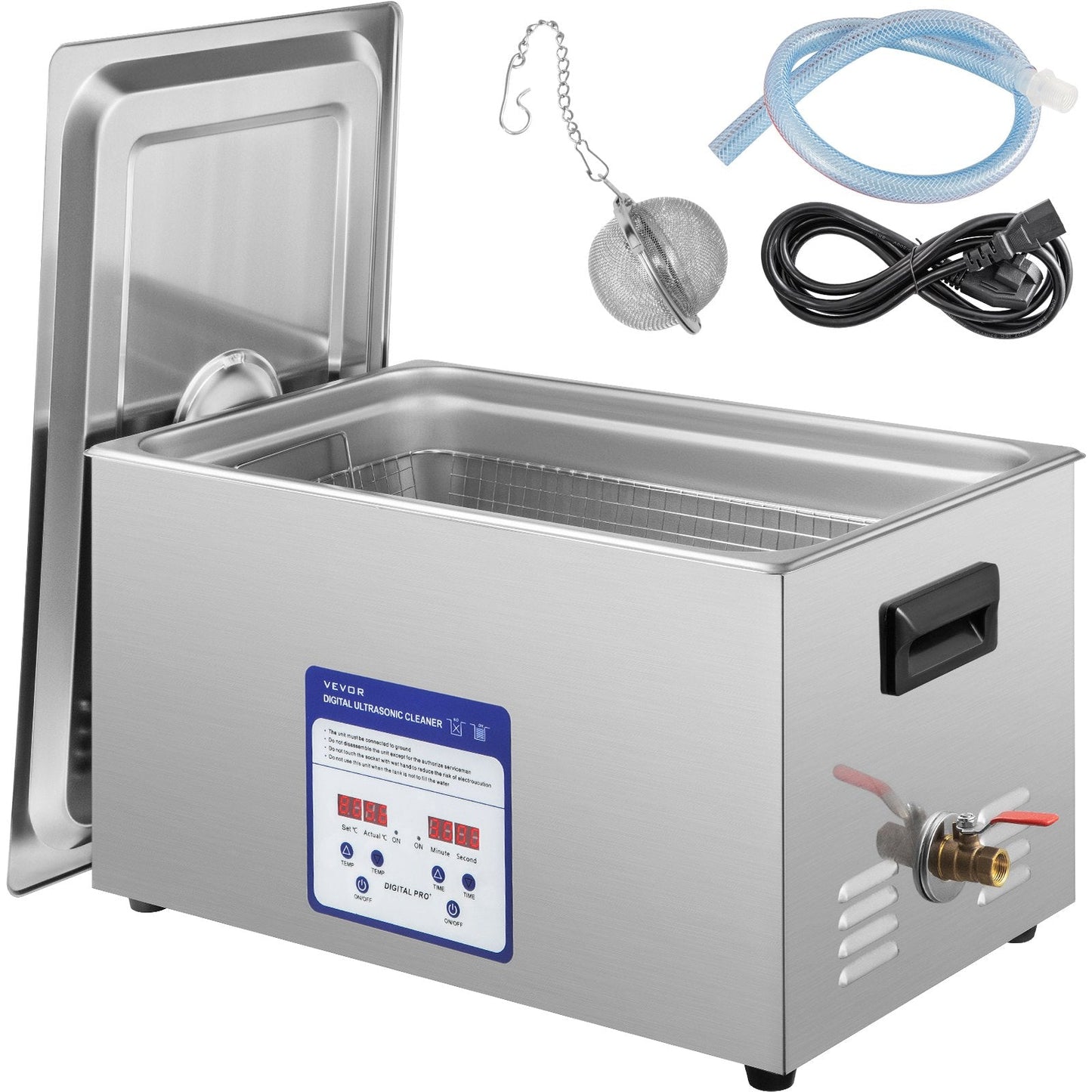 30L Digital Ultrasonic Cleaner with 40kHz Frequency, Heater & Timer