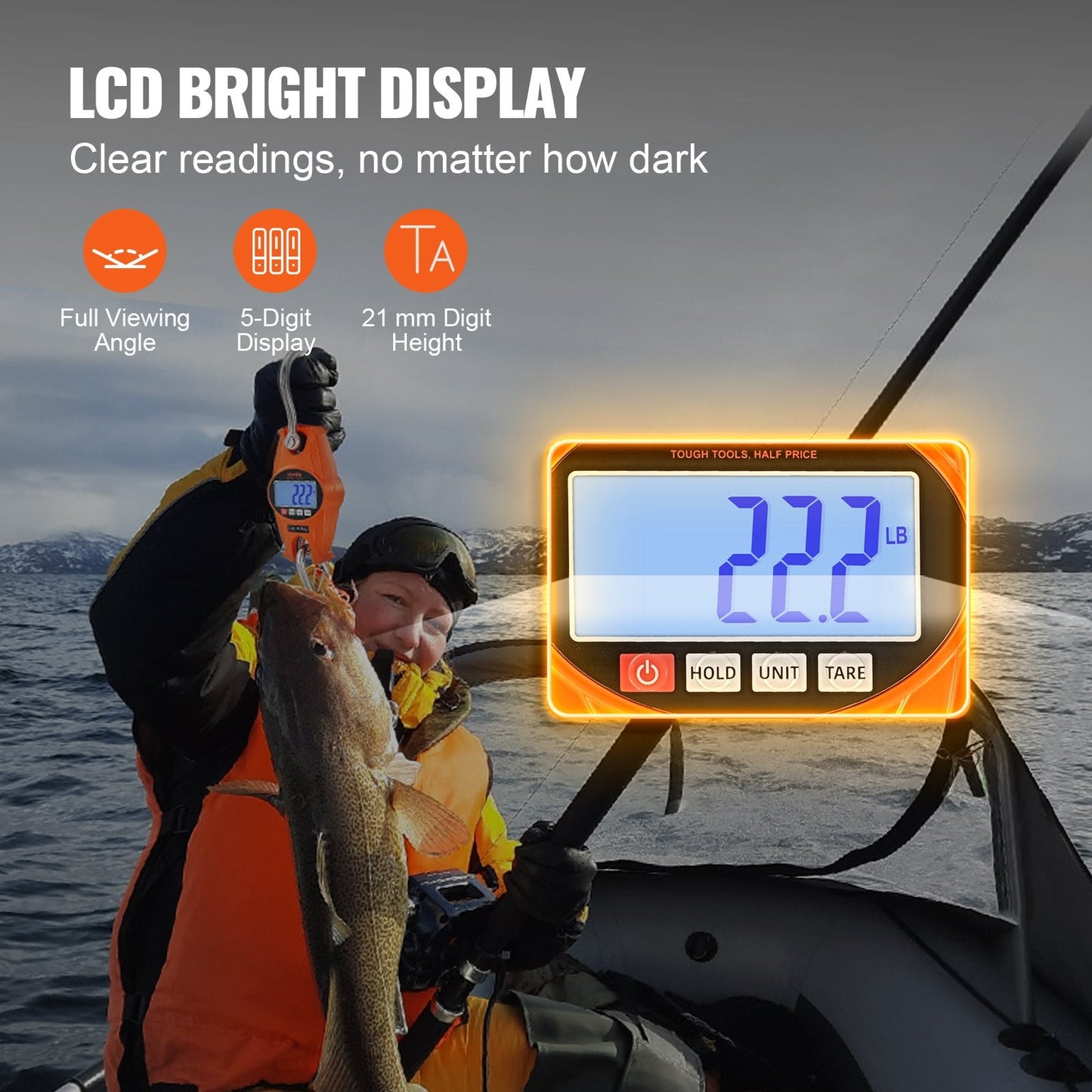Heavy Duty Industrial Crane Scale 300 kg with LCD & Hooks for Outdoor Use