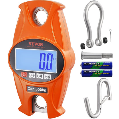Heavy Duty Industrial Crane Scale 300 kg with LCD & Hooks for Outdoor Use