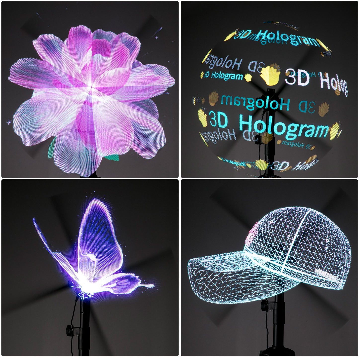 VEVOR 3D Holographic Fan 42cm Diameters Hologram Fan with 224 Led Lamps 3D Hologram