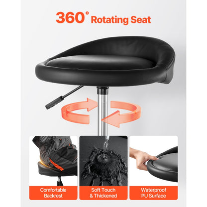 Rolling Shop Stool Adjustable Height Garage Seat 136 kg Load with Caster