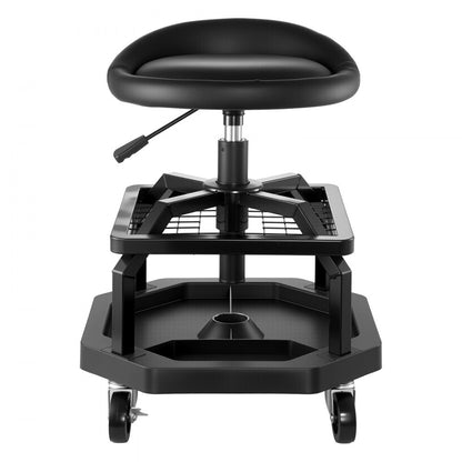 Rolling Shop Stool Adjustable Height Garage Seat 136 kg Load with Caster