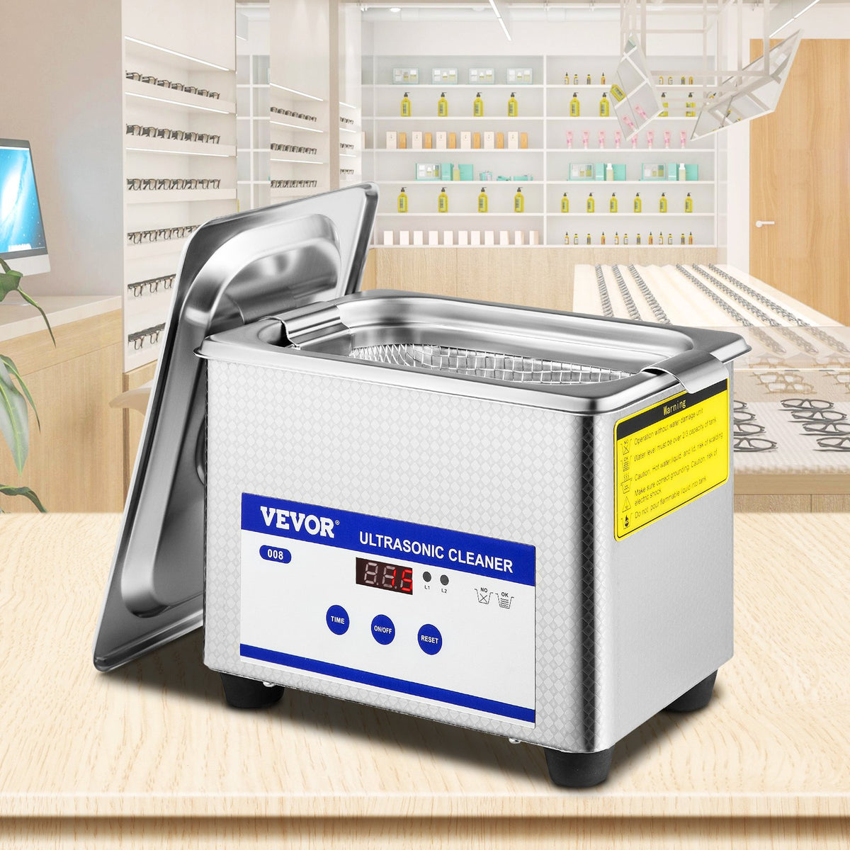 0.8L Professional Ultrasonic Cleaner 304 Stainless Steel Digital Lab Ultrasonic Cleaner with Timer for Jewelry Watch Glasses Circuit Board Dentures Small Parts Dental Instrument (0.8L)