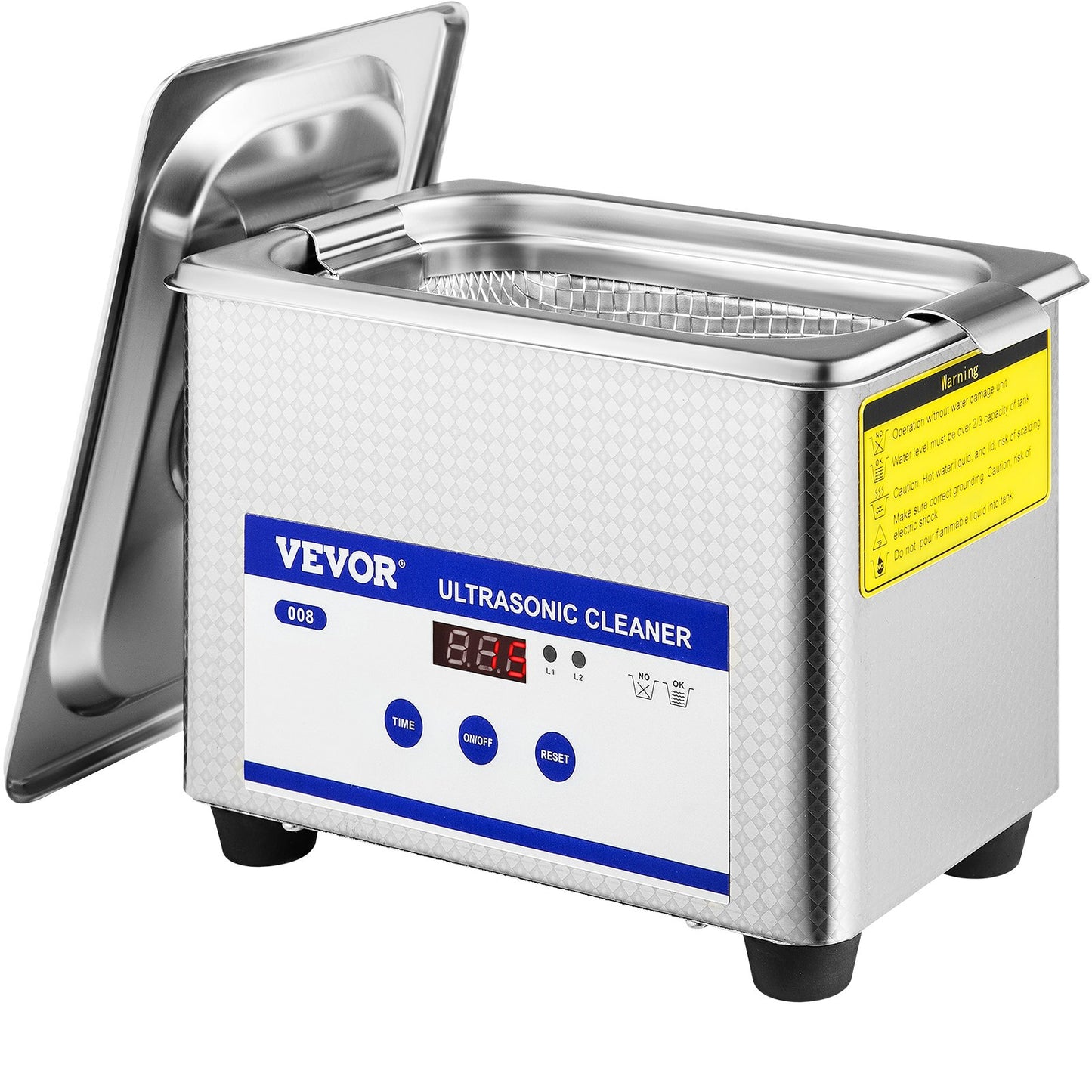 0.8L Professional Ultrasonic Cleaner 304 Stainless Steel Digital Lab Ultrasonic Cleaner with Timer for Jewelry Watch Glasses Circuit Board Dentures Small Parts Dental Instrument (0.8L)