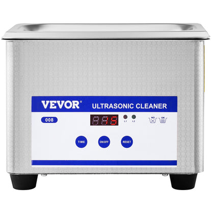 0.8L Professional Ultrasonic Cleaner 304 Stainless Steel Digital Lab Ultrasonic Cleaner with Timer for Jewelry Watch Glasses Circuit Board Dentures Small Parts Dental Instrument (0.8L)