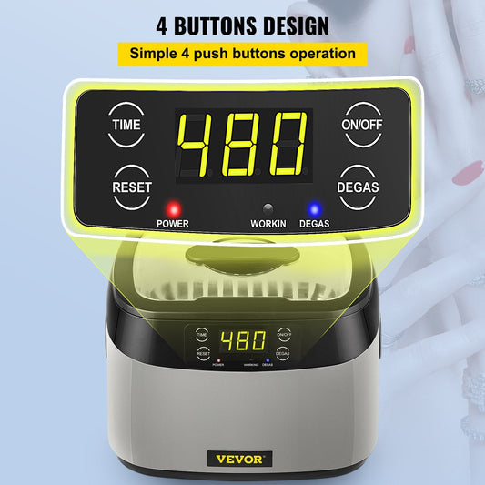 1.2L Ultrasonic Jewelry Cleaner, 40kHz, 70W, Touch Control, Multi-use