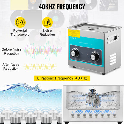 VEVOR Knob Ultrasonic Cleaner 3L 40kHz Ultrasonic Cleaning Machine Knob Control