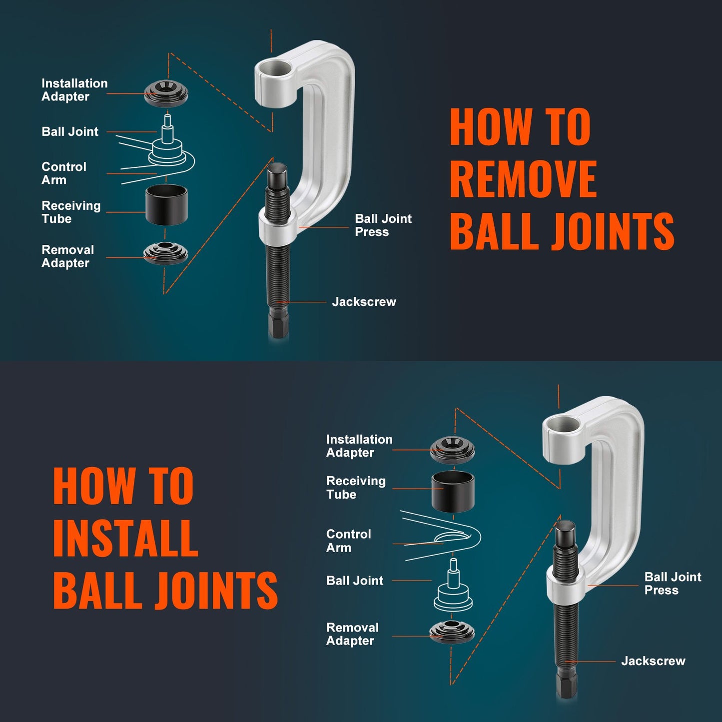 VEVOR Ball Joint Press Kit, 23 pcsTool Kit, C-press Ball joint Remove and Install