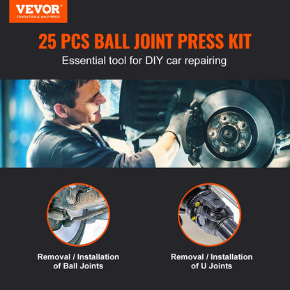 VEVOR Ball Joint Press Kit, 25 pcsTool Kit, C-press Ball joint Remove and Install