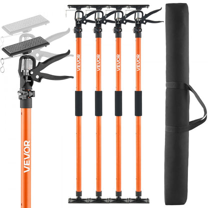 Cabinet Jack Support Pole, 4-Pack, 116-290 cm Steel Telescopic Quick Support Rod, Adjustable 3rd Hand System up to 70 kg