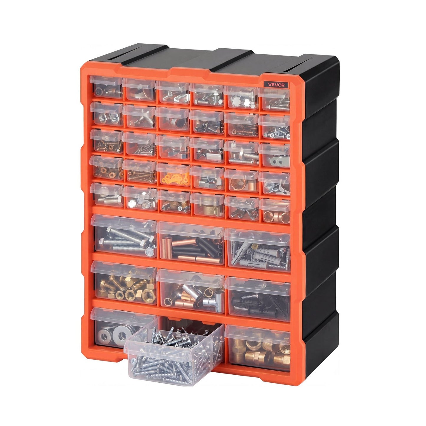 39-Drawer Storage Organizer, Plastic, Drawer Storage Cabinet for Garage Organization, Stackable Small Parts Organizer, Wall-Mounted Toolbox, for Hardware, Beads, Screws, Crafts, Building Bricks